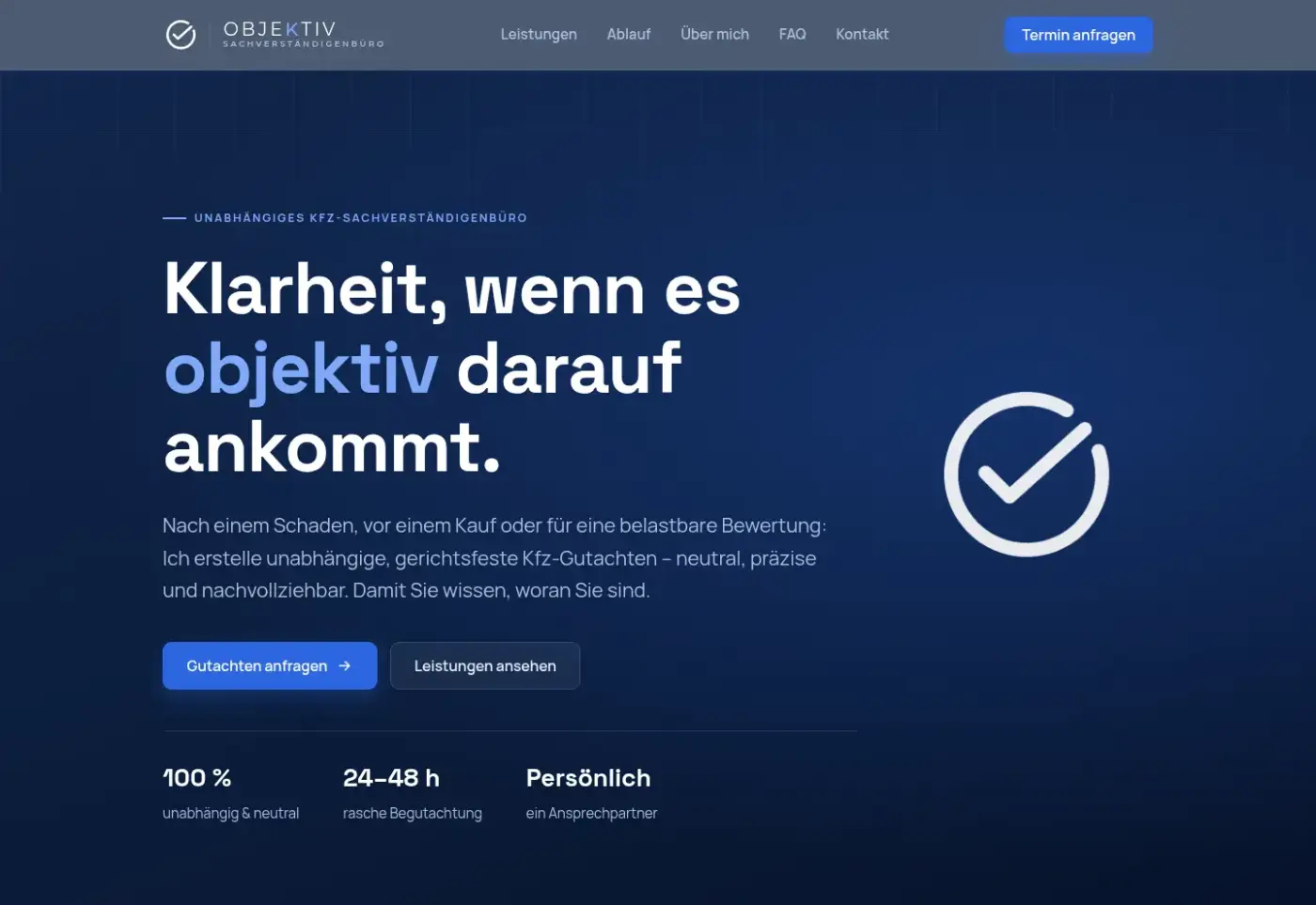 Startseite von objektiv-gutachten.at
